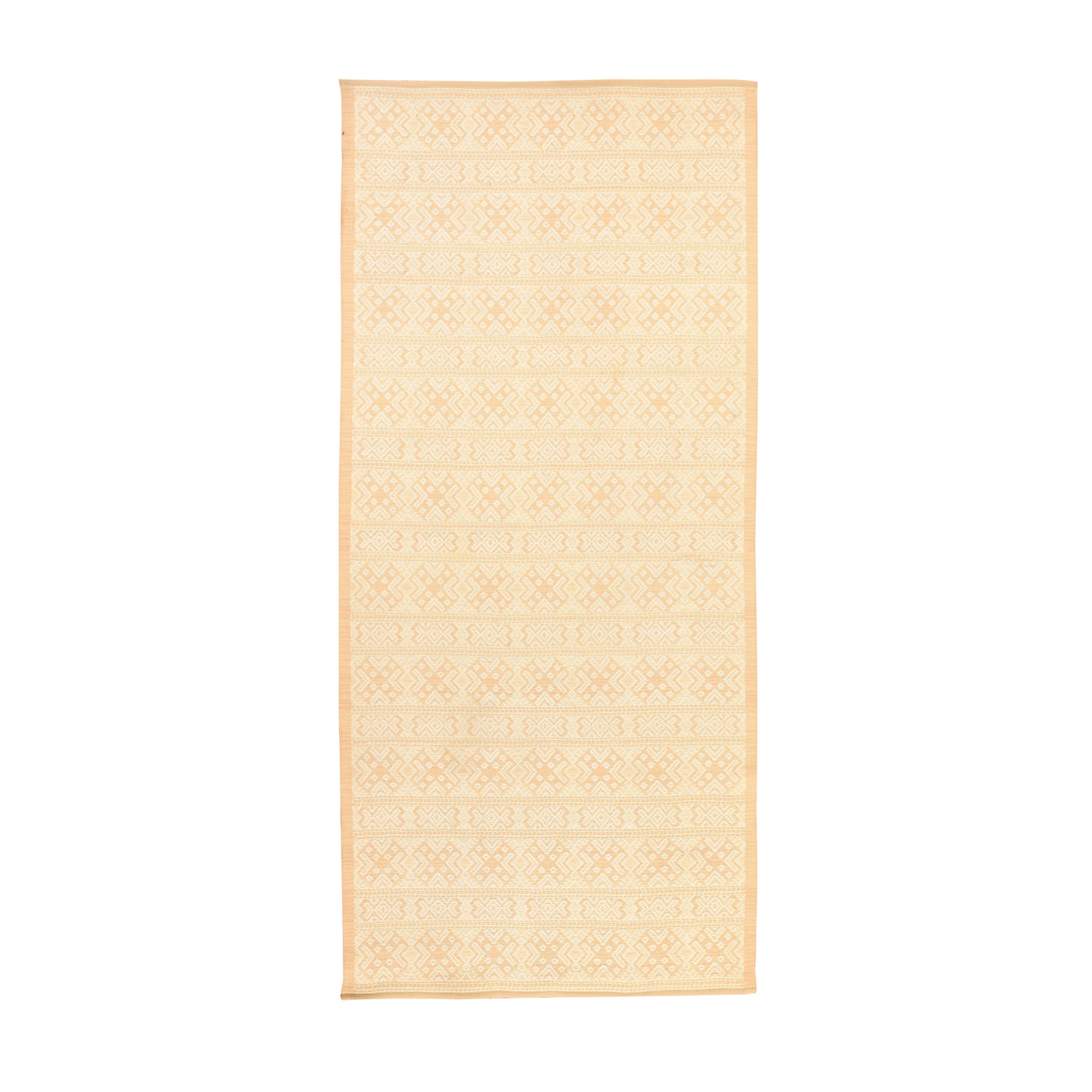 4'9"x10'9" Ivory New Hand Knotted, Natural Wool, Flat Weave, Double Weft Soumak, Wide Runner, Oriental Rug 